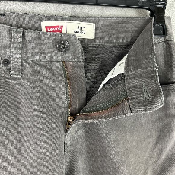 Levis 511 Slim Gray Jeans 16 Reg‎ 28 X 28 Young Men Big Boy School Classic - Picture 9 of 12